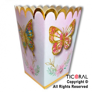 MARIPOSAS GLAM CAJA POP CORN CON STAMPING X 8